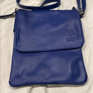 Vera Pelle Royal Blue Crossbody Bag
